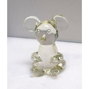 Crystal Koala Figurine Mid Century Paperweight By Balos